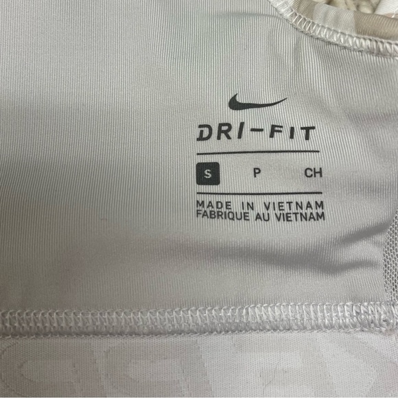 Nike Pro Sports Bra Women's Size Small White Tan Camo Print Scoop Neck Mesh Back - Picture 10 of 11